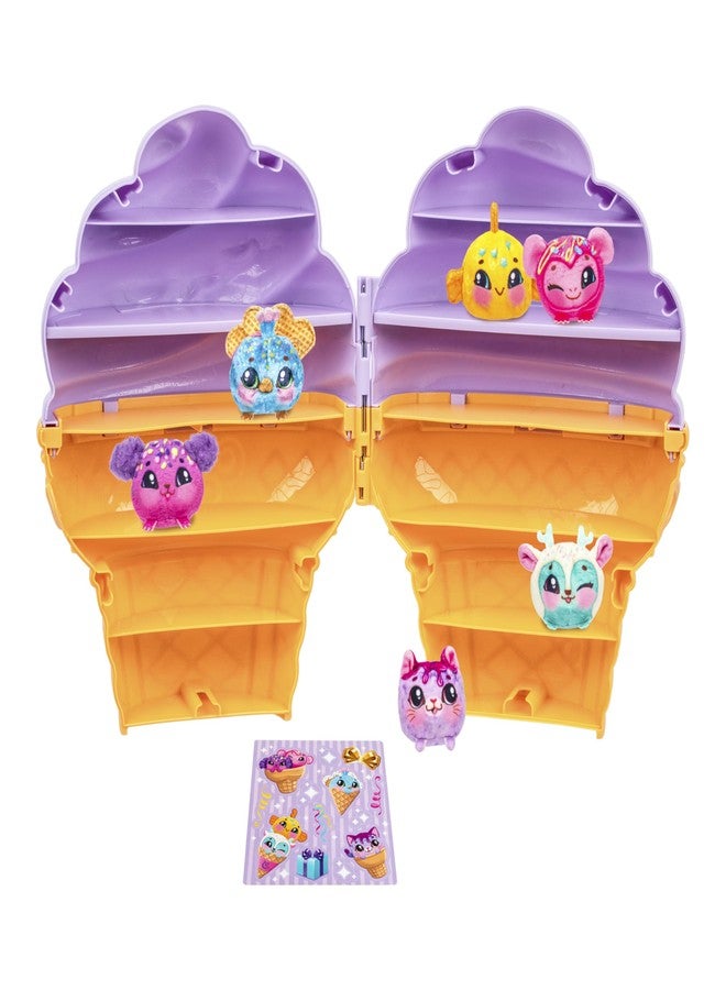 Cookeez Makery علبة تجميع آيس كريم كوكيز ميكري يوم يومز، علبة آيس كريم عملاقة تتسع لـ 36 آيس كريم يومز! تتضمن 6 دمى قطيفة حصرية بالإضافة إلى ورقة ملصقات ممتعة للتزيين واللعب والعرض والتخزين - Image 5